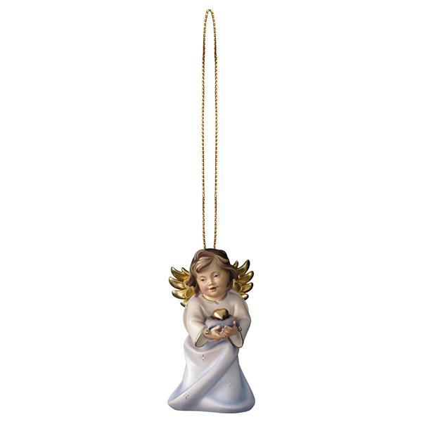 Heart angel with heart with gold string - color