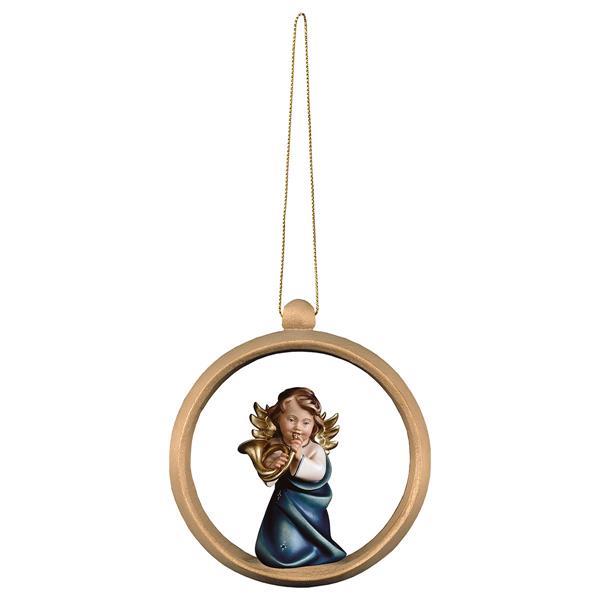 Heart Angel with horn - Wood sphere - color