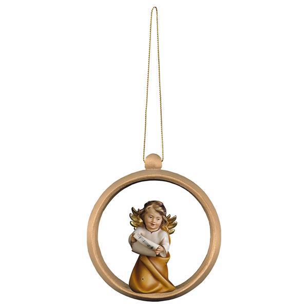 Heart Angel with notes - Wood sphere - color