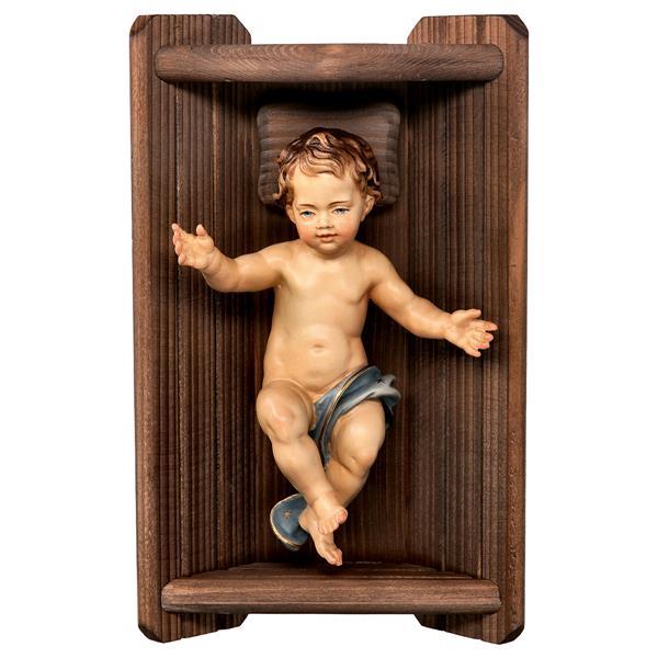 Infant Jesus & Manger wood Classic - 2 Pieces - color