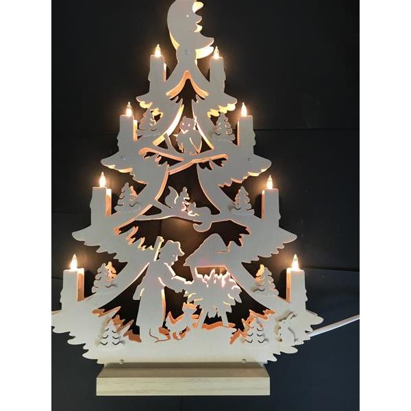 Christmas tree with light and hunter - natural