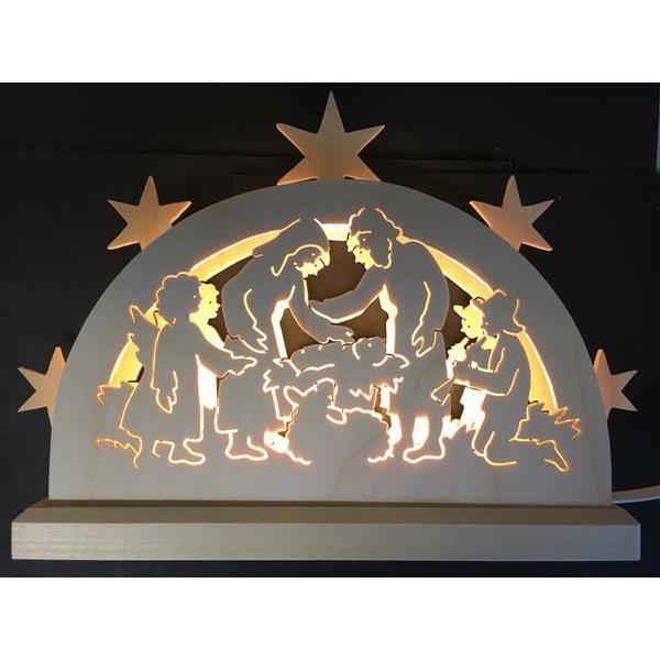 Mini - Christmas arches led and holy family - natural