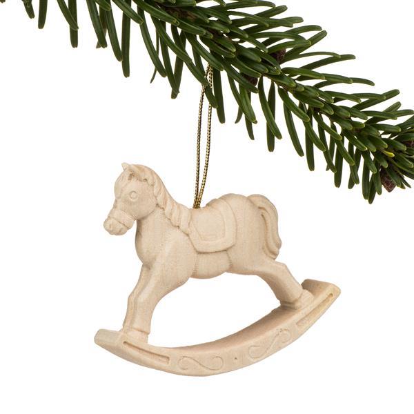 christmas tree decoration rocking horse - natural