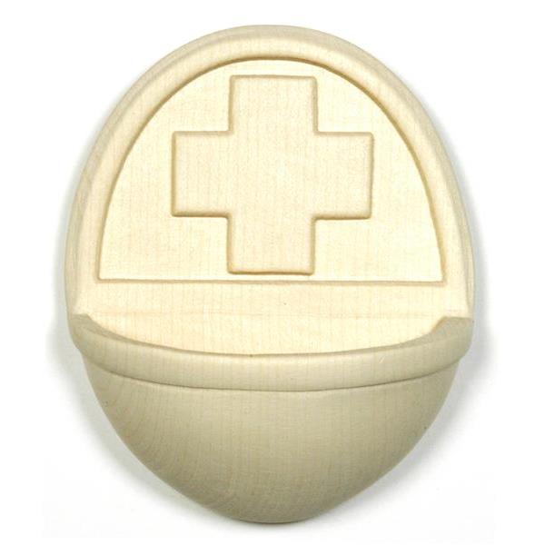 Holy water font - cross relief - natural