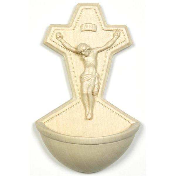 Holy water font+crucifix - natural