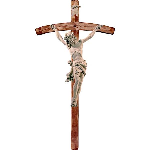 Cristo delle Alpi rovere con croce pastorale - naturale