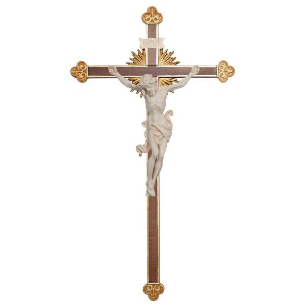 Cristo Leonardo-croce barocca con raggi - naturale