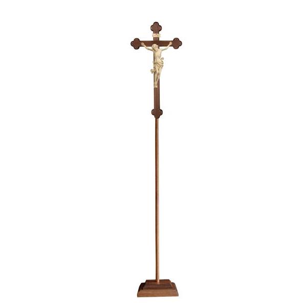 Cr.per processione Leonardo croce barocca brunita - cerato filo oro