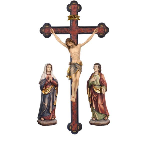 Gruppo di crocefissione Siena croce barocca - colorato