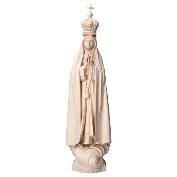 Madonna di Fátima Capelinha con corona - Legno di tiglio scolpito - naturale