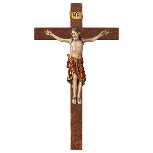 Crocifisso Romanico - Croce diritta - anticato oro zecchino