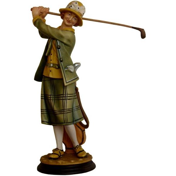 Golfista donna d´epoca con sacca - colorato